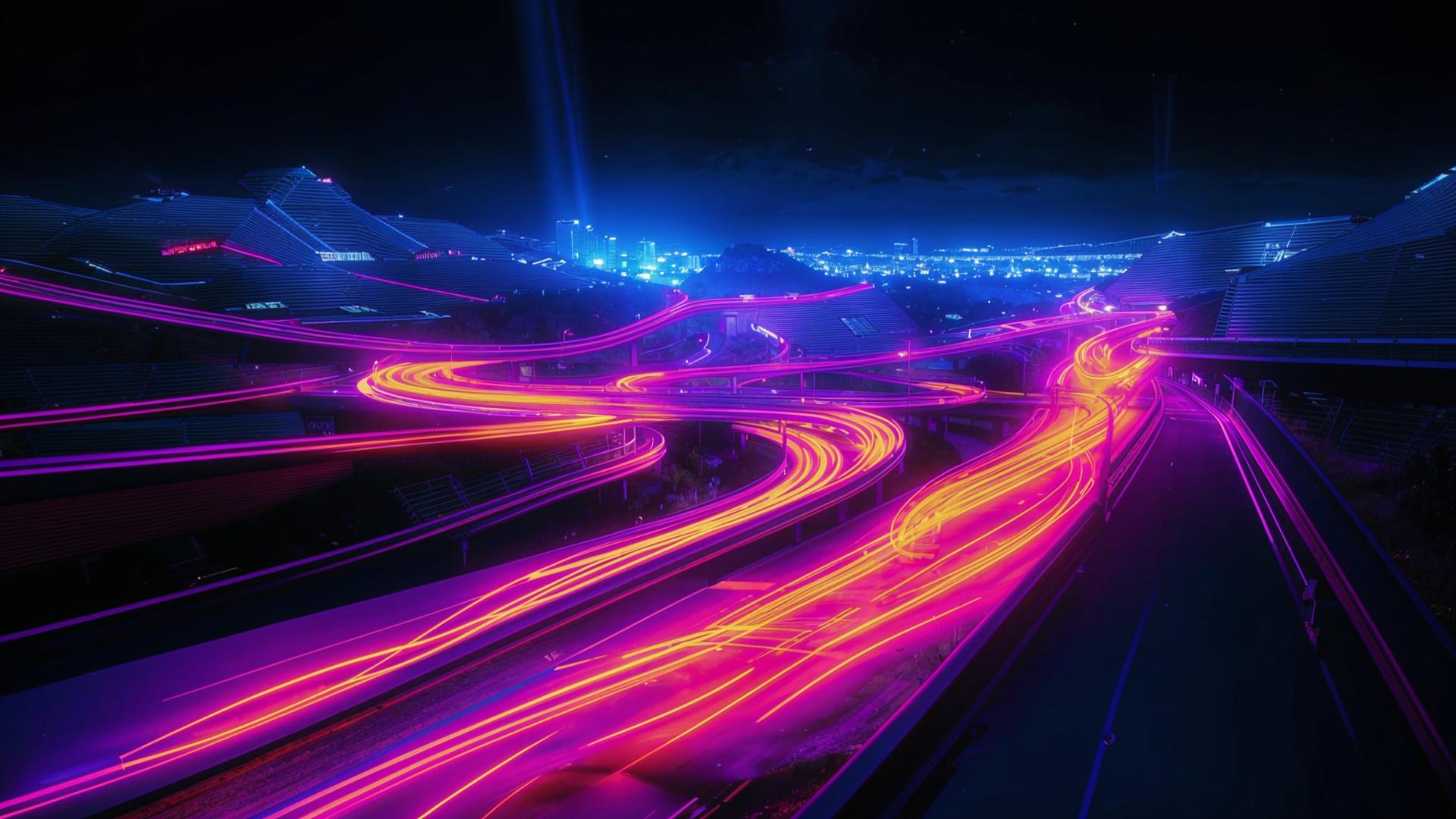 Abstract digital highway background